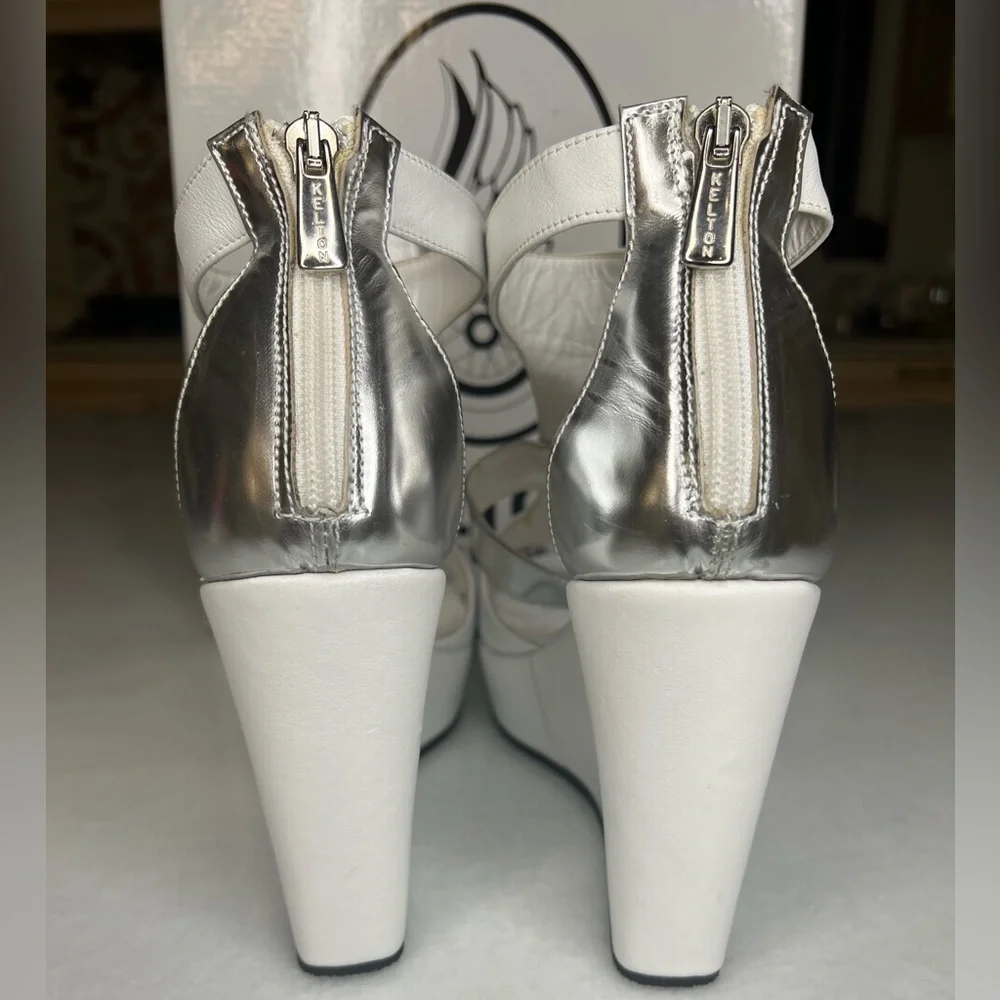 KELTON THE WINGS WOMENS WHITE WEDGES SZ EU 39 - Picture 4 of 10